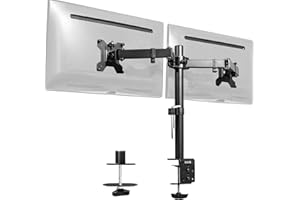VIVO Dual Monitor Desk Mount, Holds 2 Computer Screens up to 30 inches and 22lbs Each, Heavy Duty Fully Adjustable Steel Stan