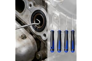 4-Piece Precision Hook and Pick Set - Automotive O-Ring Remover & Oil Seal Puller Tool Kit, Mechanic Hand Tools for Gaskets, 
