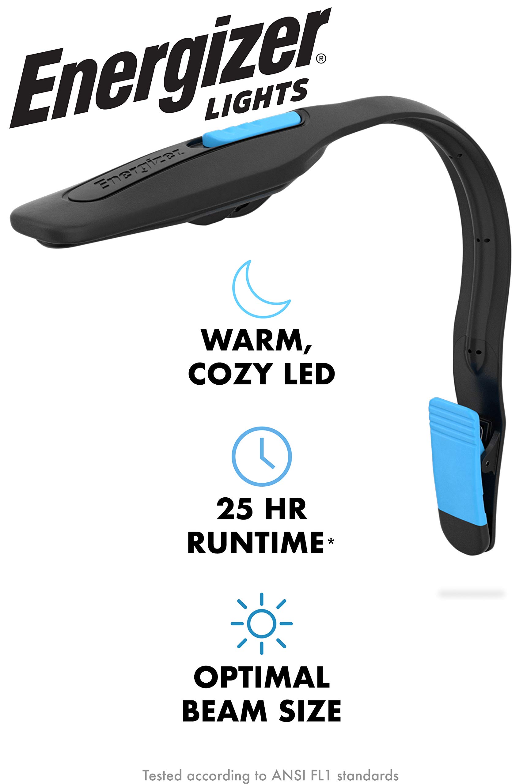 Energizer Clip on Book Light for Reading in Bed LED Reading Light for