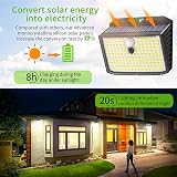 CLAONER Solar Security Lights Outdoor 158 LED Motion Sensor 3 Modes 4 Pack view 3