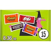 HERSHEY'S, KIT KAT and REESE'S Assorted Chocolate, Halloween Candy Variety Bag, 8.36 oz (15 Pieces)