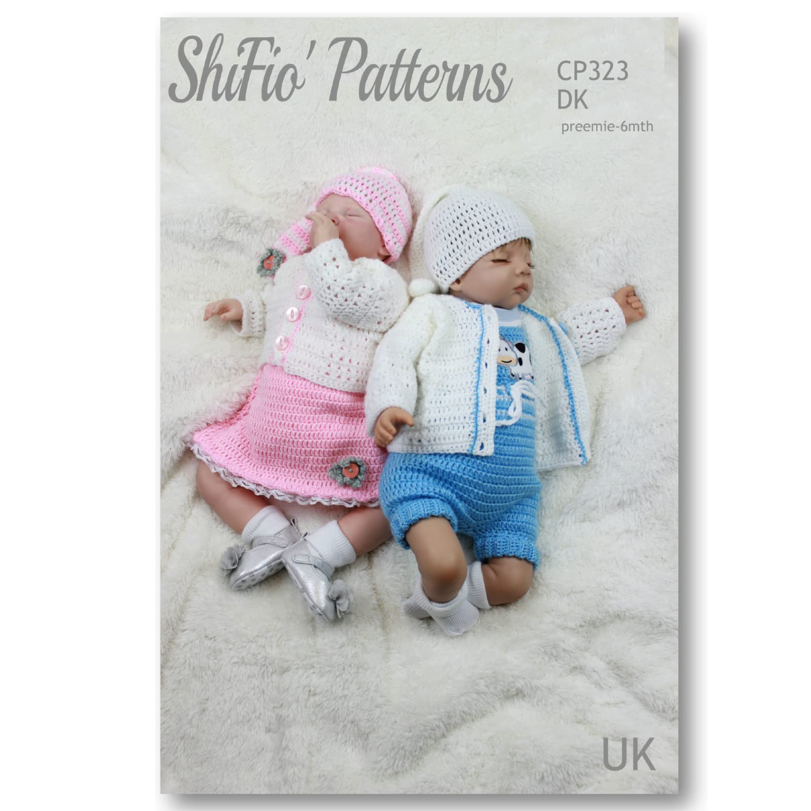 Crochet Pattern for Babies Dress, Cardigan, Dungarees and Hat, Double Knitting Crochet Pattern for Babies, Boy and Girl Crochet Pattern, UK Terminology, CP323