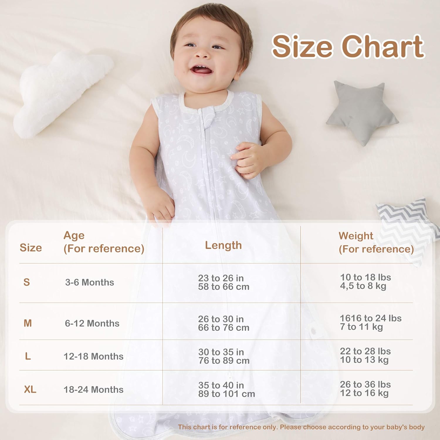 MioRico Baby Sleep Sack 0-24 Months Newborn Sleeping Bag 1 TOG Wearable Blanket: Clothing