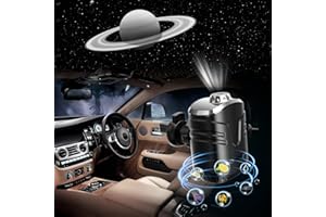 EGKIMBA Car Star Projector with Air Freshener, Ceiling Ambient Light with 6 Scents, Auto On/Off, Vent Clip Accent Light with Diffuser(Saturn)