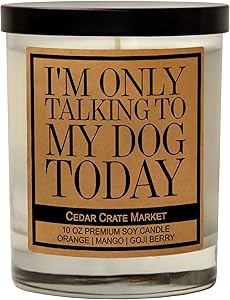 I'm Only Talking to My Dog Today - Funny Dog Candles Gifts for Women, Men, Dog Lovers, Pet Candle for Home, House, Dog Mom Gifts, Pet Mom, Fur Mamas, Dog Dads, Foster, Rescue, Adoption Pet Families