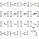 CHGCRAFT 16 Pcs Cinch Belt Buckle Surcingle Strap Buckles Fast Fix Ring Buckle Cross Alloy Snap Lock Clasps Findings for Replacement Connection Webbing Strap, Platinum