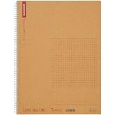 Maruman Spiral Note Basic Notebook, 160 Pages, A4, 5mm Graph Paper | 8.27"x11.69" Grid, Kraft Cover, Twin-Wire Bound To Lay Flat, Perforated Pages, For School &amp; Office, Made in Japan