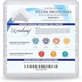 Eutony Quilted Zipped Pillow Protectors 4 Pack 50x75cm Hypoallergenic White view 7