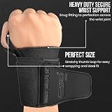 EVO Fitness 18 Inch Deep Black Wrist Wraps with Thumb Loop Pair view 3