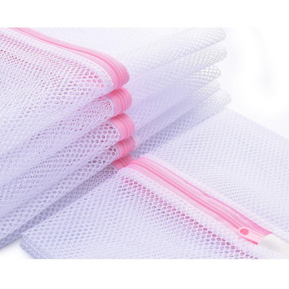 Homieco Set of 4 Laundry Bags Reusable Mesh Washing Bag Lingerie Bags with Zipper for Bra, Lingerie, Socks, Tights, Stockings, Baby Clothes