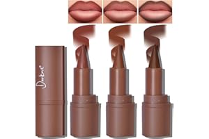 HOSAILY 3 Colors 2 in 1 Lip Liner Set, Matte Nude Dark Brown Red Lip Liner Plumping Smooth Creamy Lip Pencil, High Pigmented Long lasting Light Brown Lipstick Makeup, 02+04+06