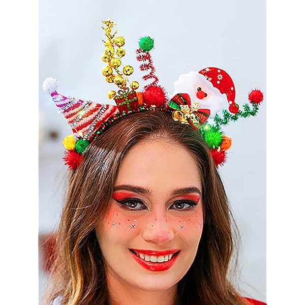 JOYIN 2 Diademas De Navidad Iluminadas Con Luces LED En Diseños De