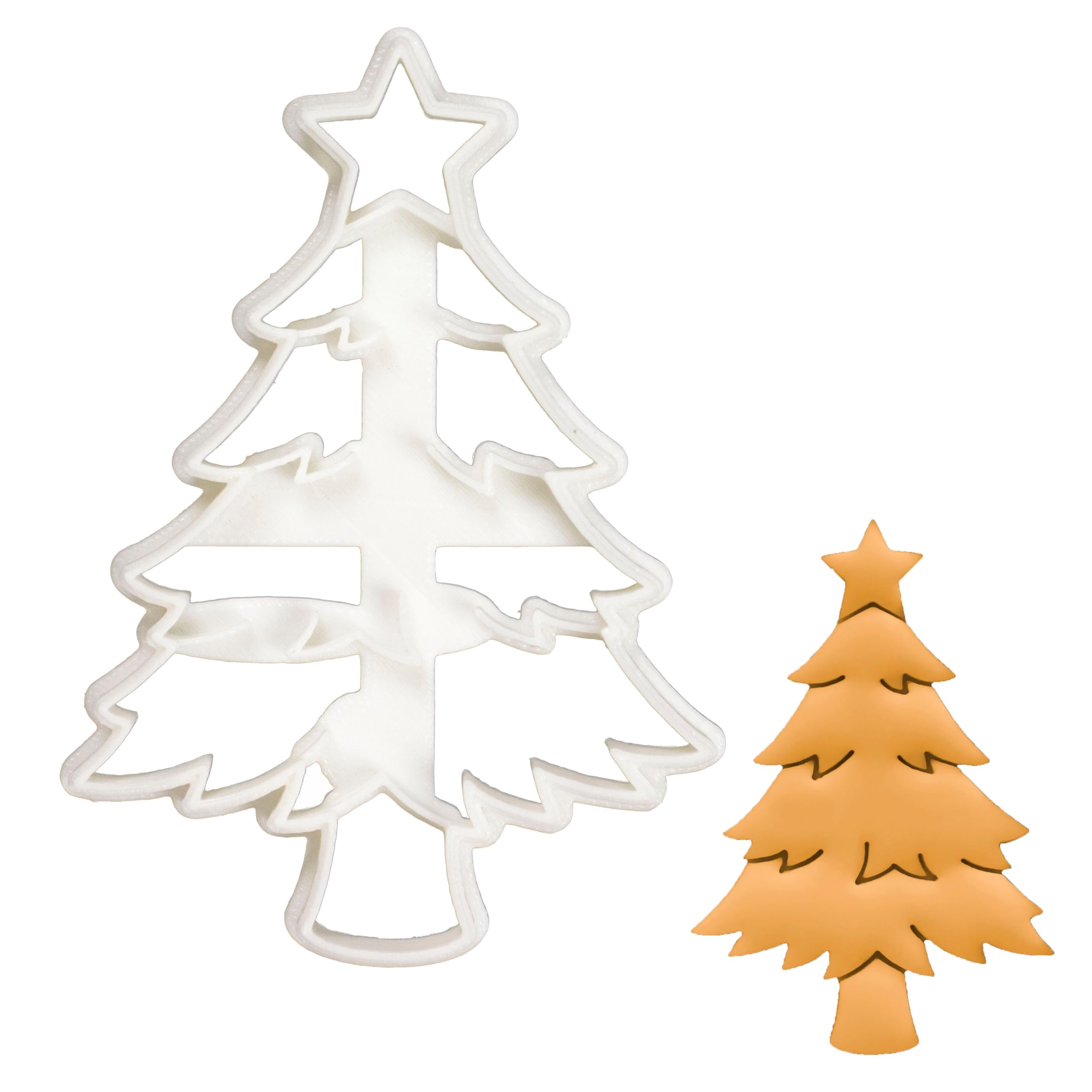 BAKERLOGY Christmas Tree Cookie Cutter - Detailed Biscuit Cutter Design for Baking and Crafts, Ideal on Fondant, Dough, Clay