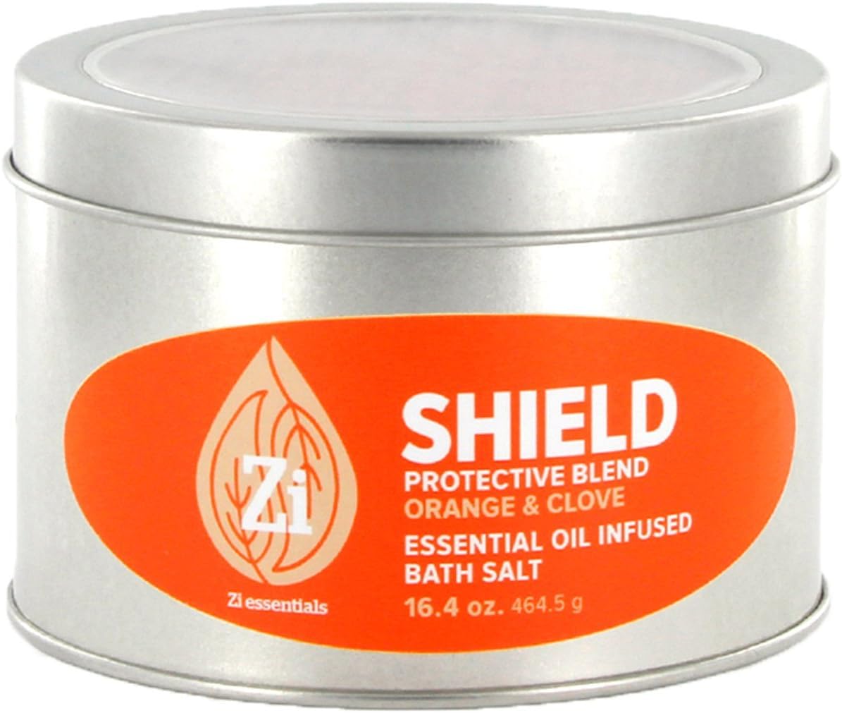 Shield Protective Blend (Orange & Clove) Bath Salts. 16oz Windowed Tin - Zi Essentials