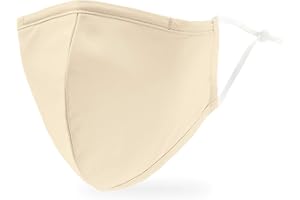 Weddingstar 3-Ply Adult Washable Cloth Face Mask Reusable and Adjustable with Filter Pocket - Ivory