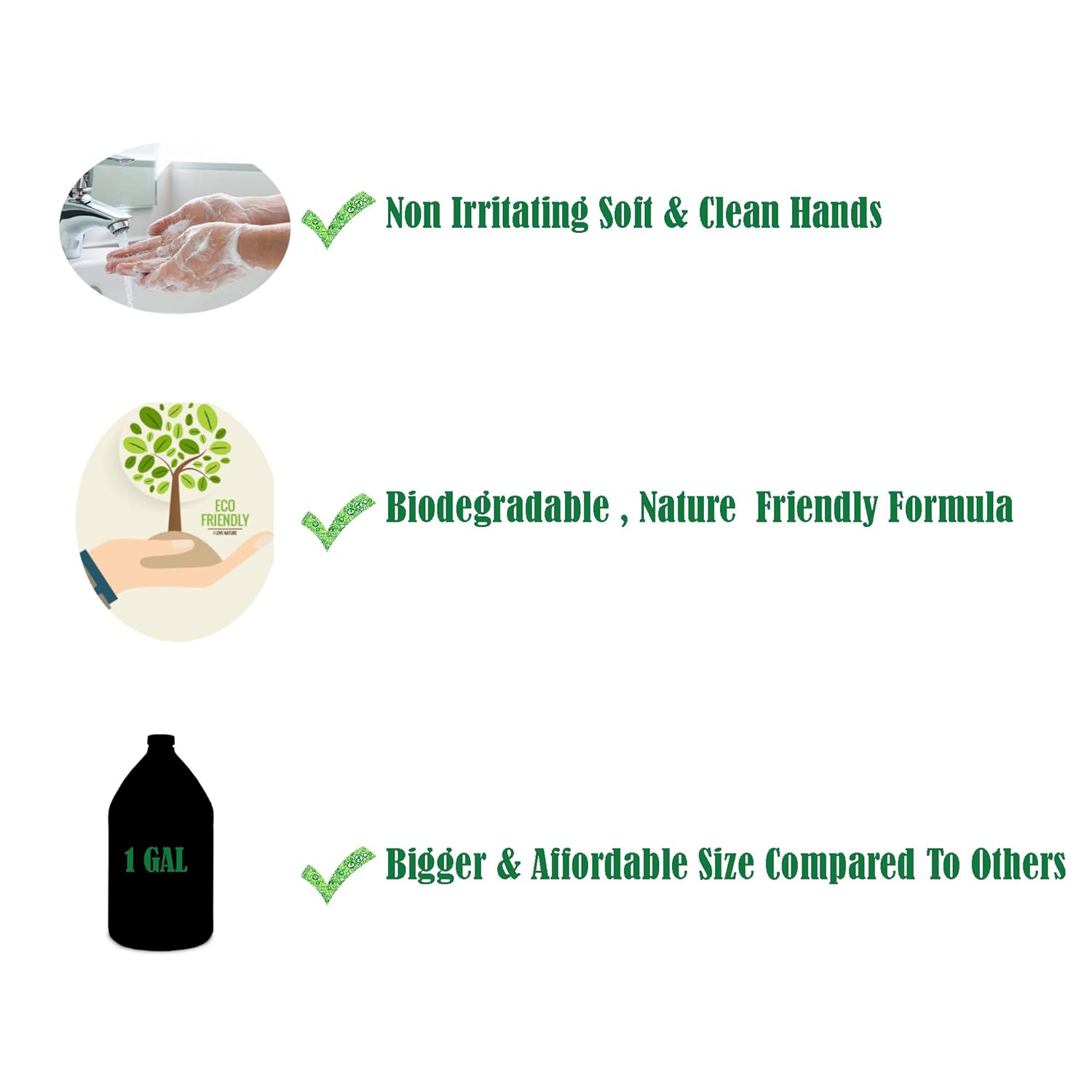 GreenFist Foaming Hand Soap Refills [ Foam Refill ] Gentle-Hand Wash Lemon Scent, 128 ounce (1 Gallon) : Beauty