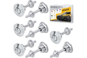 BORNPYE 8-Pieces Quick Latch Hood Pins Kit, 1.25 Inch, 304 Stainless Steel, Universal Bumper Quick Release Clips for Car, Push Button License Plate Lock with Solid Storage Case (Silver)