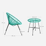 SONGMICS 3-Piece Garden Patio Set Glass Top Table 2 Chairs GGF013C02 view 5