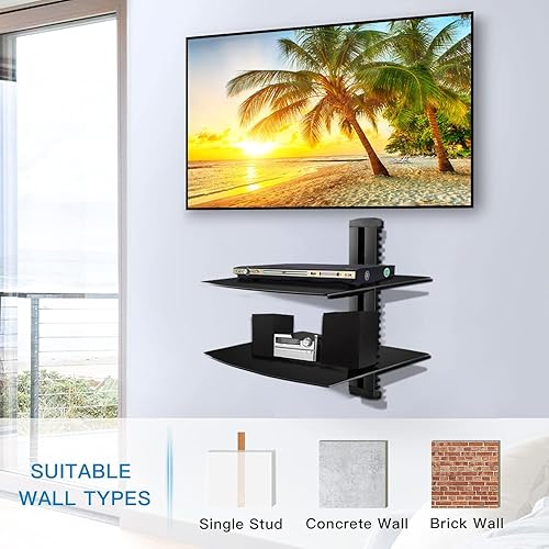 Wall Mount Dvd Player Sheleves Suptek Glass Floating Shelves, TV Wall