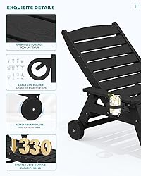 SERWALL Patio Chaise Lounge Chair, 5 Positions