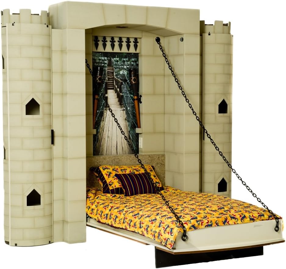 Fable Bedworks Wallbed, "Dragonslayer Stronghold", Twin Size Castle Theme Bed