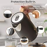 VonShef Fika 3-In-1 Microwave Kettle Toaster Set Black 1.7L 4-Slice view 5