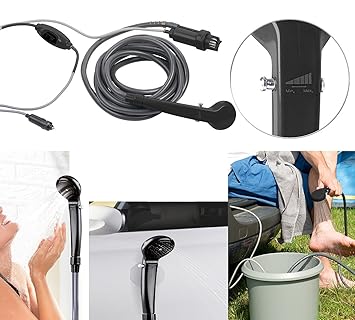 Semptec Urban Survival Technology Gartendusche: Elektrische 12-Volt-Camping-Dusche mit Tauchpumpe, 2,2-m-Schlauch (Mobile Dus