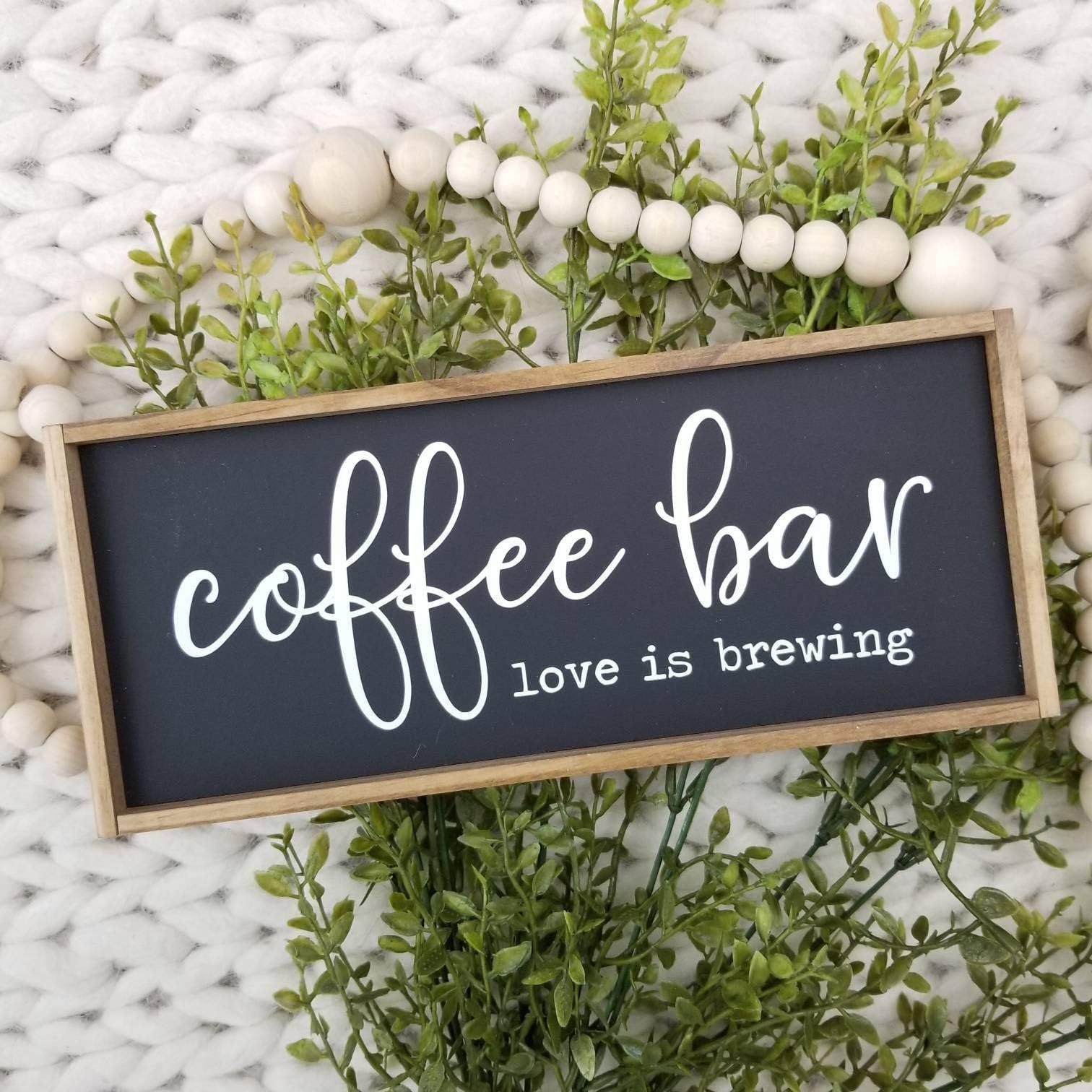 Ced454sy Coffee Bar Mini Sign Love is Brewing Sign Tiered Tray Sign Tiered Tray Decor Mini Sign Coffee Bar Sign Coffee…