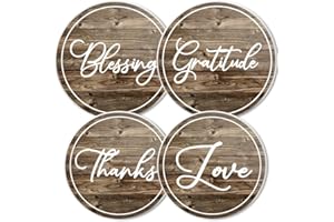 HOWAYME Round Stove Burner Covers For Electric Stove,Rustic Wooden Print Background Gas Stove Burner Covers Set Of 4, 8 Inches And 10 Inches Cooktop Decorative Stove Top Covers