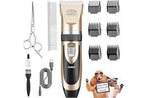 Juboo Dog Clippers Low Noise Professional Rechargeable Cordless Quiet Dog Grooming Kit for Cats Pets