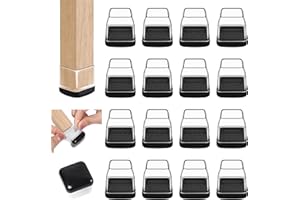 GAGUIUP Chair Sliders for Carpet, 16PCS Furniture Sliders for Carpeted Floors & Hardwood Floors, Square Chair Glide Pads for Quickly and Easily Moving Furniture, Protect Floor(Clear, Fit 0.75"-1")