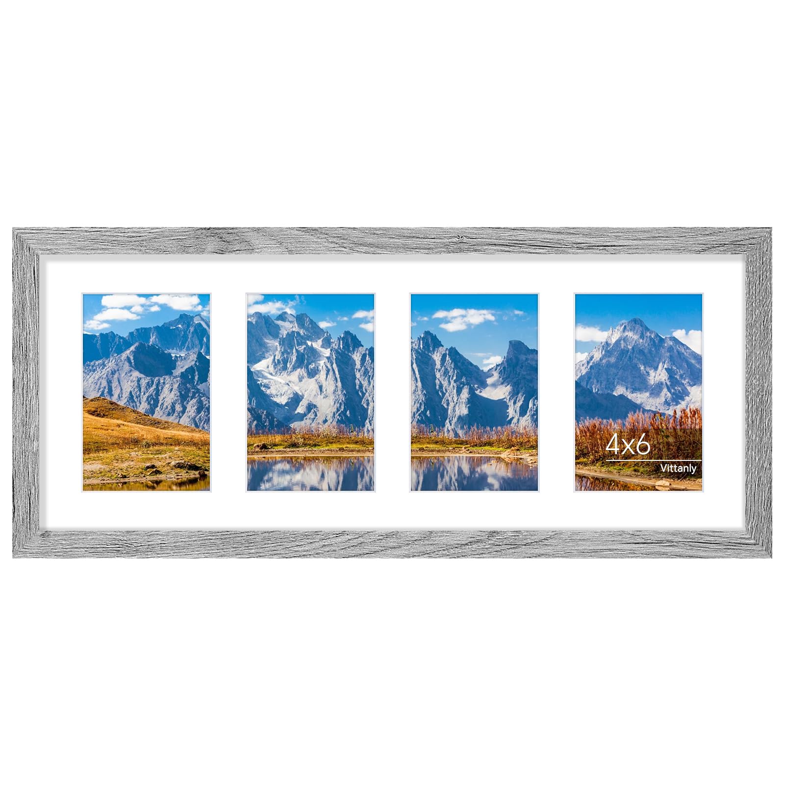 Vittanly 8x20 Collage Picture Frame, Displays 4Pcs