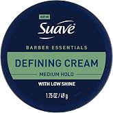 Suave Hair Cream Barber Essentials Defining Cream for Men, Medium Hold and Low Shine, Long-Lasting Barber Quality Results, 1.75 oz