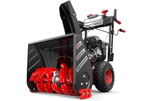 AMERISUN 26-Inch 2-Stage Gas Snow Blower with 212cc Engine, Self-Propelled Snow Thrower with 120V Electric & Recoil Start, Heavy-Duty 26" Clearing Width, 20" Intake Height, 180° Chute Rotation