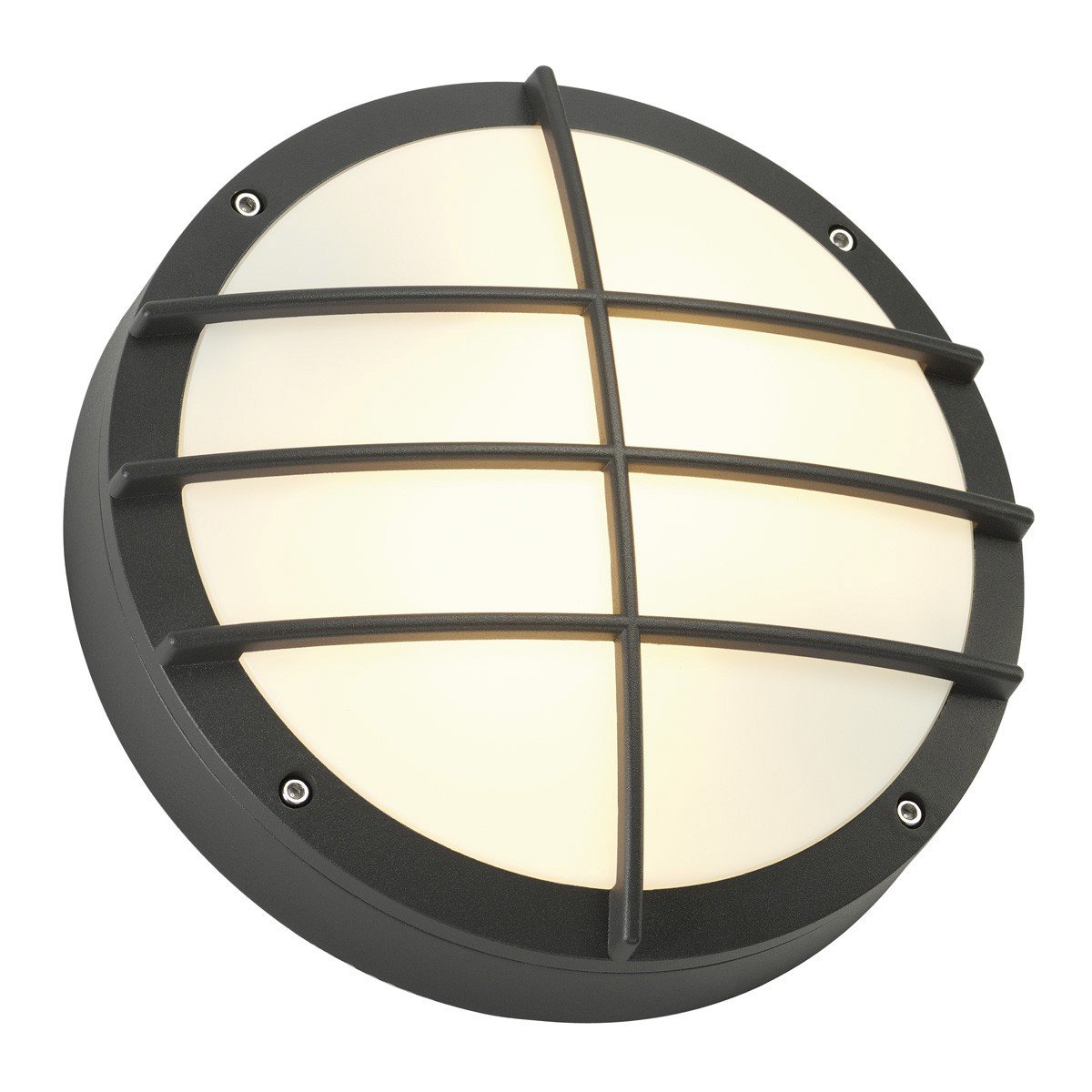 SLV Bulan Grid/Illumination for Walls, Paths, entrances, LED, Surface-Mounted Outdoor Light, Garden lamp, Ceiling spot / E14 IP44 25W Anthracite, Aluminium, 25 W 29 x 11 cm, 229085