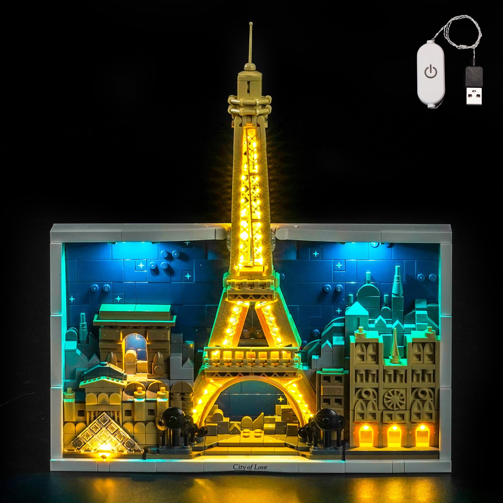Light Kit Compatible with Lego 21064 Paris โ City of Love (No Model), Decoration Lighting Set Compatible with Lego Paris โ City of Love Building Blocks Model