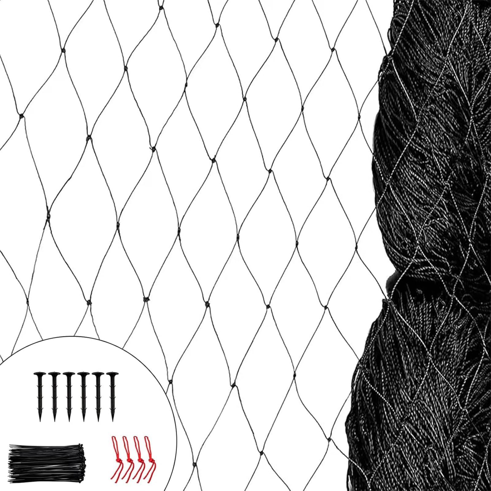 Chingcoo 7.5 x 15 m Bird Protection Net, Narrow Mesh with 6 cm Mesh Size, Tree Netting for Garden, Balcony, Fruit Trees or Pond, Weather and UV Resistant