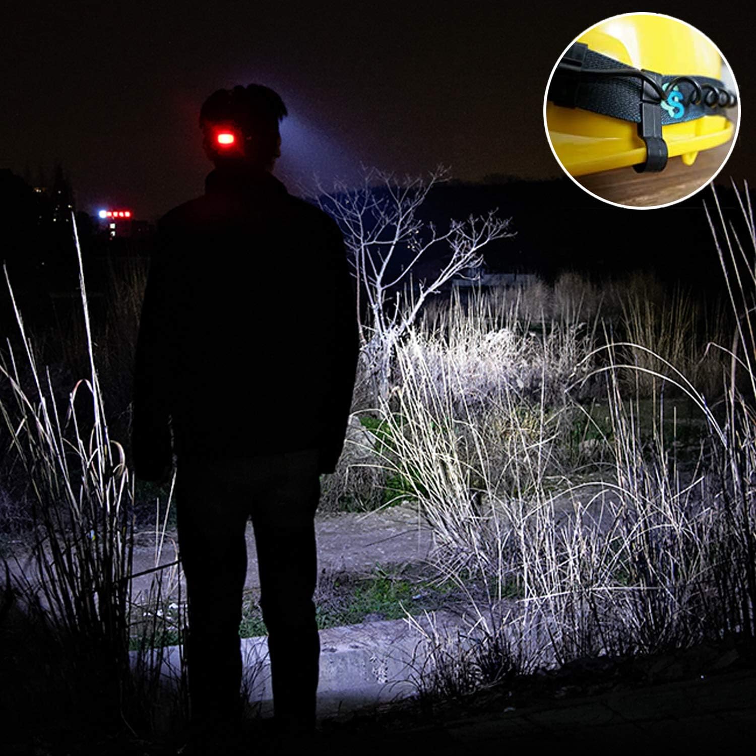 Headlamp, 6000 High Lumens Brightest Head Lamp, 18650 USB Rechargeable LED Work Headlight Flashlight Waterproof Flashlights 4 Modes Headlamps for Adults Running Camping Fishing Hiking Biking - - 