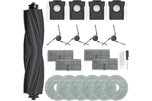 CLEPTORIZE Replacement Parts for Dreame L40 Ultra/X40 Ultra Complete/X40 Ultra/X40 Master/MOVA P10 Pro Ultra/Mova P50 Pro Ultra, Accessories 1 Main Brush, 4 Dust Bags, 6 Wipe Pads, 4 HEPA Filters, 4 Side Brush