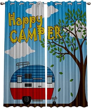 Amazon Com Kids Room Blackout Window Curtains Vintage Happy