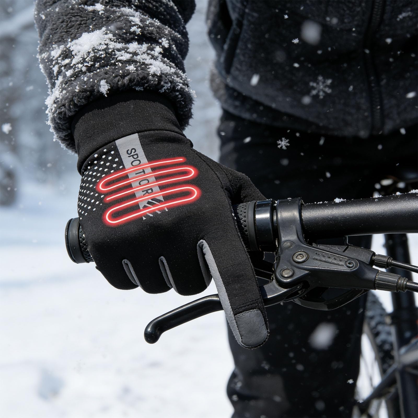 Cheyubny Heated Gloves for Men Women Winter Full Finger Hand Warmers Electric Heated Gloves for Cold Weather Outdoor Sports (Black)