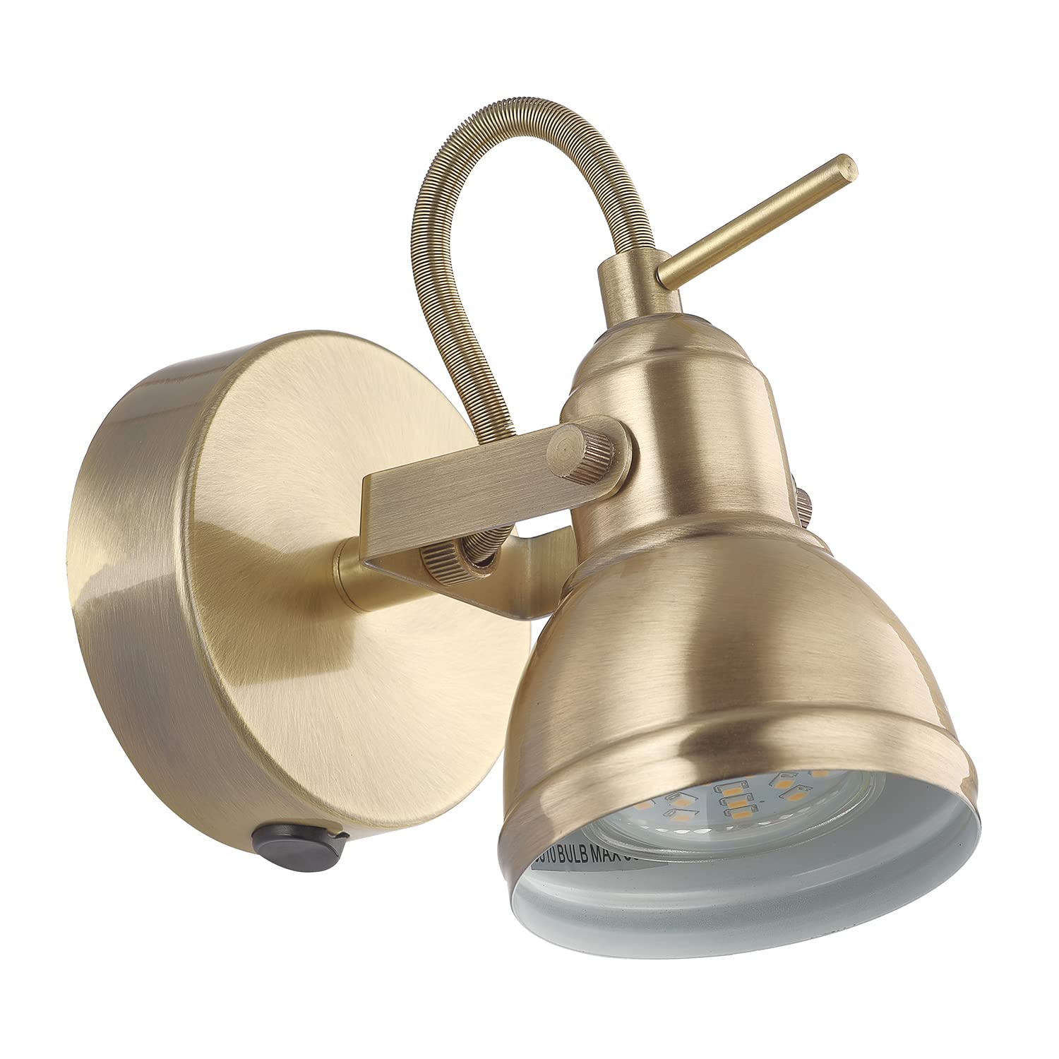 Happy Homewares Unique Industrial Designed Antique Brass Wall Spot Light with Switch