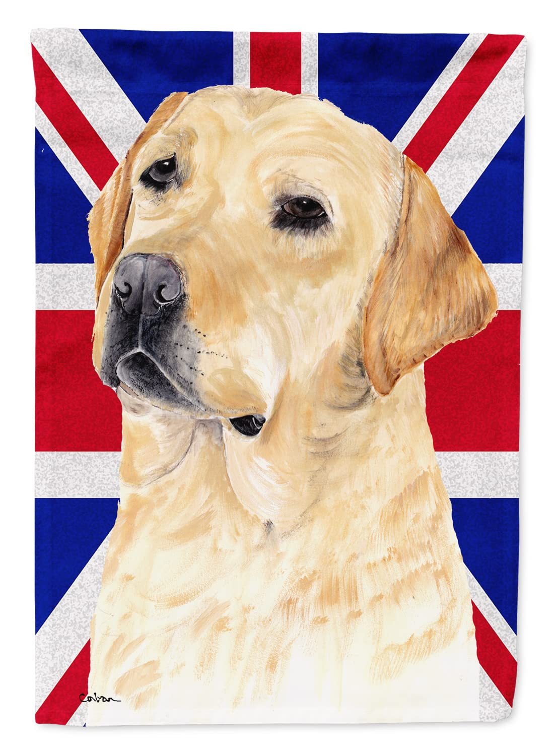 Caroline's Treasures SC9833CHF Labrador with English Union Jack British Flag Canvas, Large, Multicolor