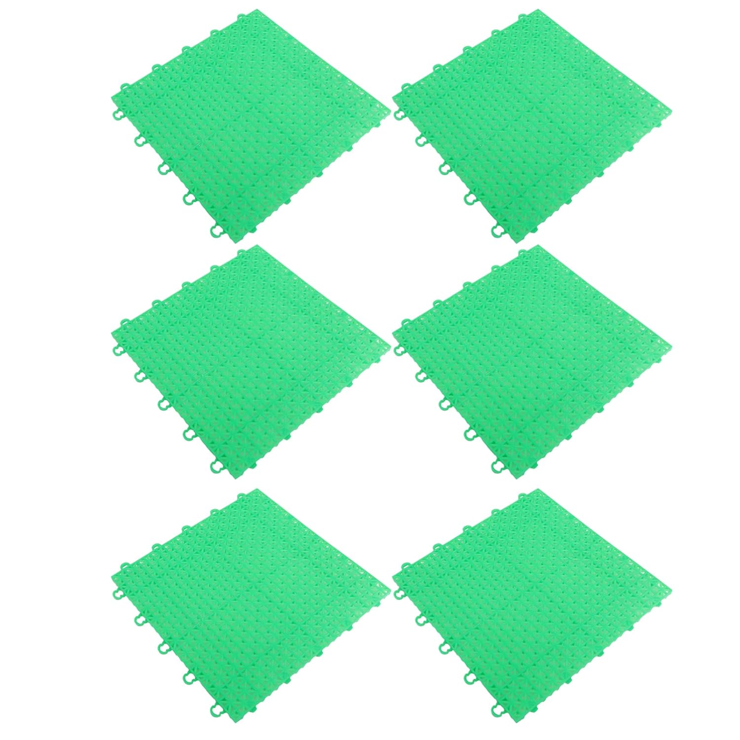 Buy UPKOCH 6pcs Green Interlocking Rubber Floor Tiles with Drain Holes