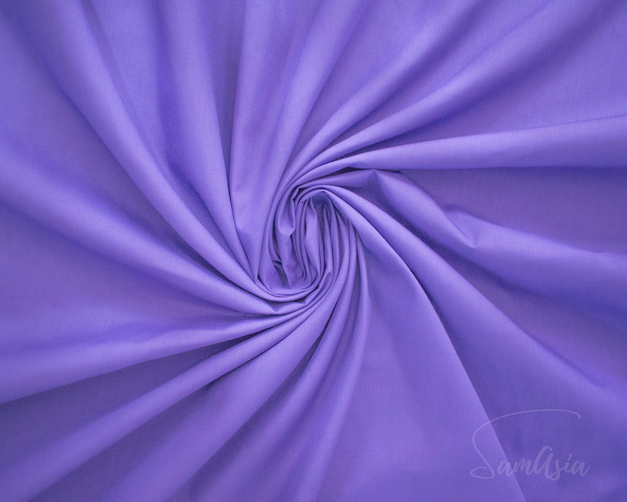 Plain Purple Polycotton Fabric for Dressmaking, Art & Craft, Sewing, Quilting | 45'' - 115 cm Wide| Precut Length 5m — image 1