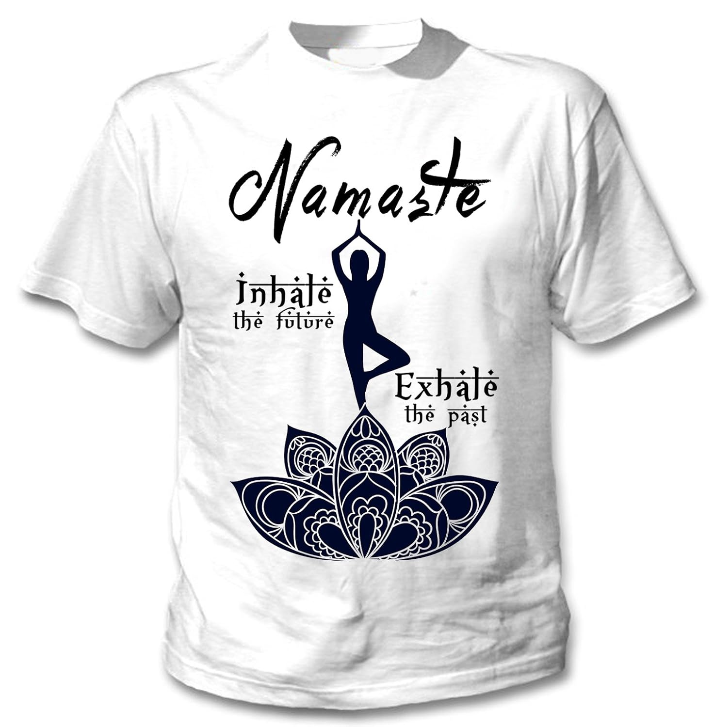 Amazon.com: Teesquare1st Mens YOGA NAMASTE White T-Shirt ...