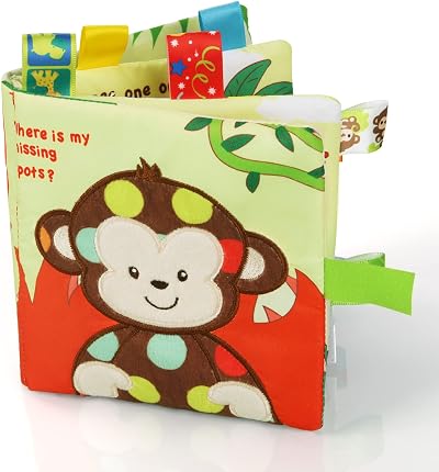 Vicloon Baby Soft Books First Year 3D Animals Crinkle Sensory Quiet Book 0-3