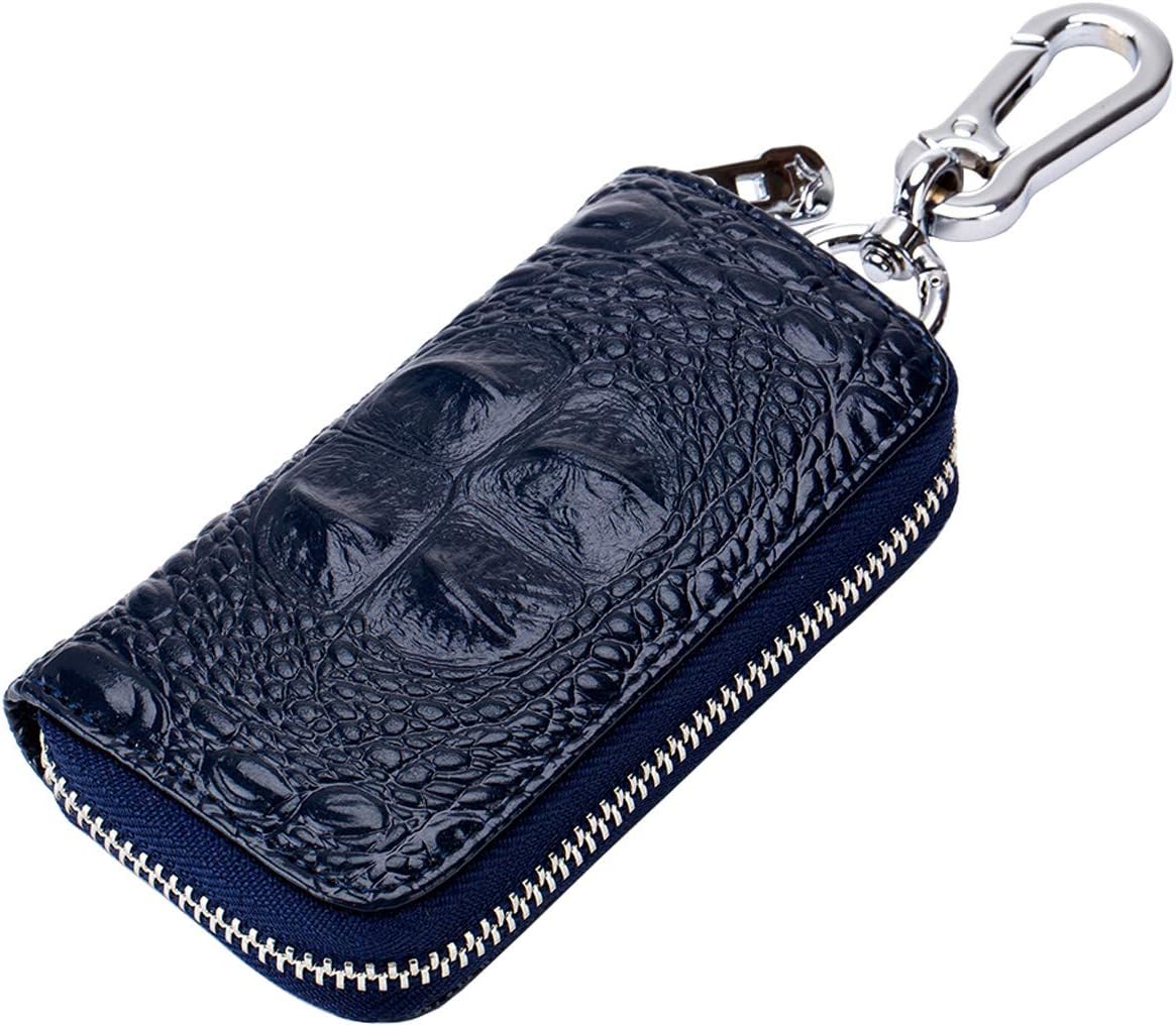 Aileder Key Case Wallet Crocodile Leather Key Holder Car Keychain Key Case with 6 Hooks