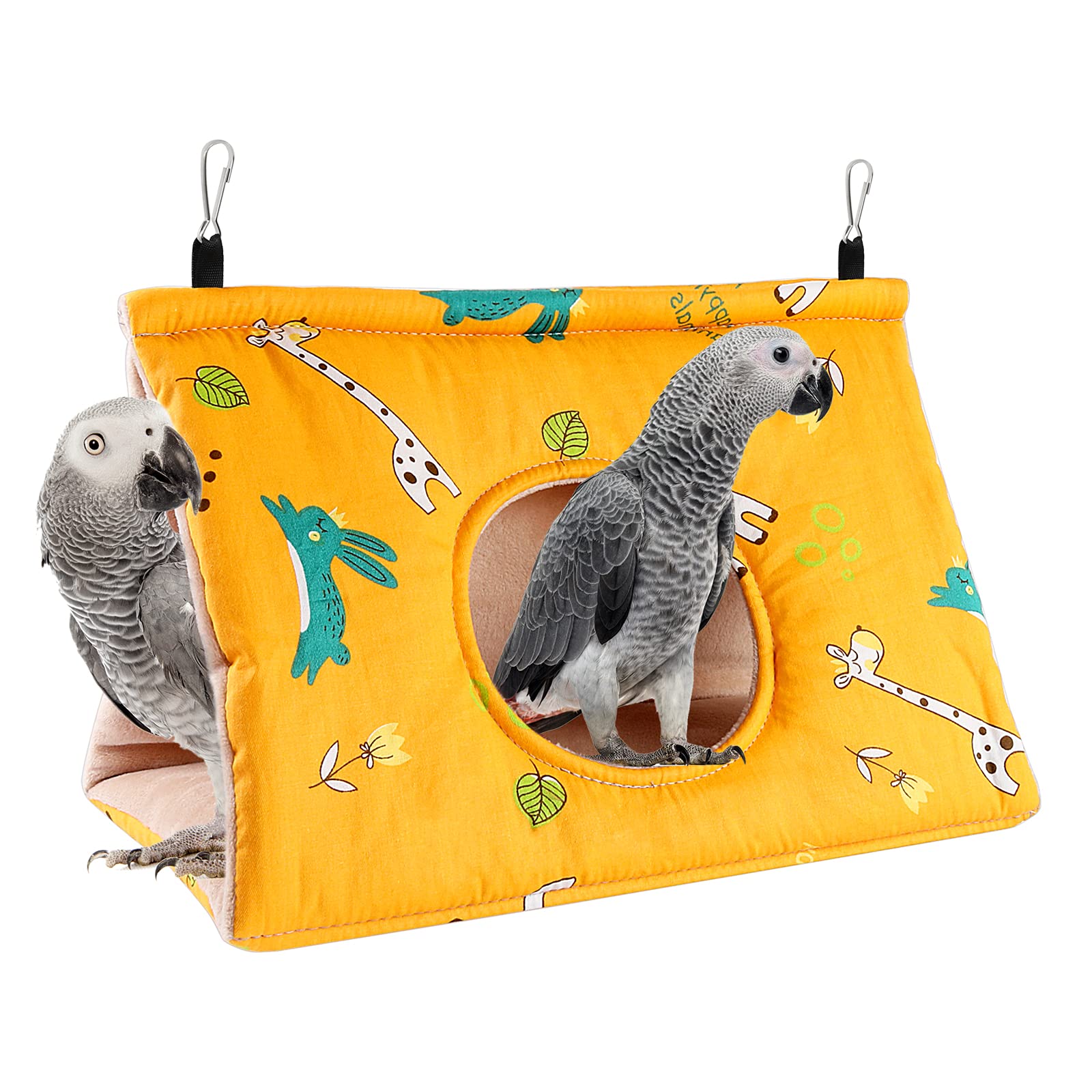 RANYPET Winter Warm Bird Nest House - Hanging Hammock Velvet Shed Hut Cage Plush Fluffy Birds Hideaway Sleeping Bed Fuzzy for Parrot Parakeet Cockatiels Budgies Lovebird African Grey
