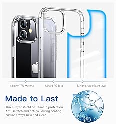 CANSHN Clear Compatible with iPhone 12 Case/iPhone